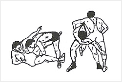 پسکاسه با دست در گارد موافق<br />