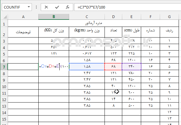 Cell References in Excel آدرس دهي در اكسل 2