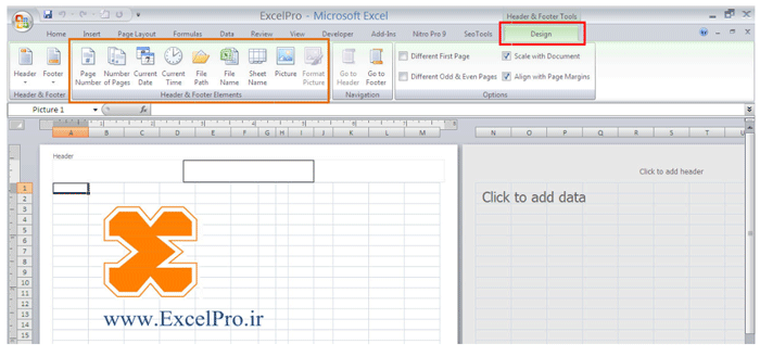 Header & Footer Excel