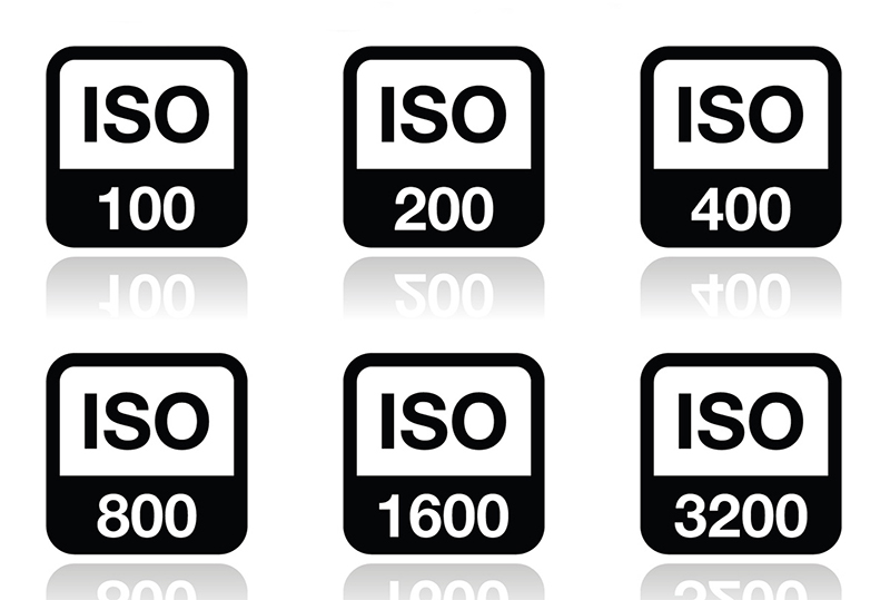 ISO - camera film speed standard icons set