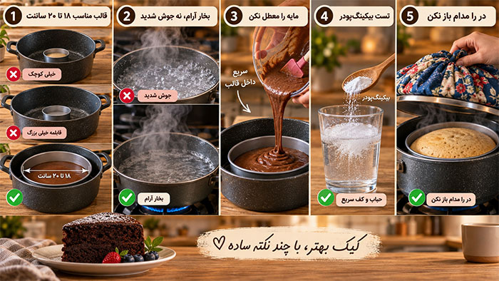فوت و فن های پخت کیک در قابلمه 