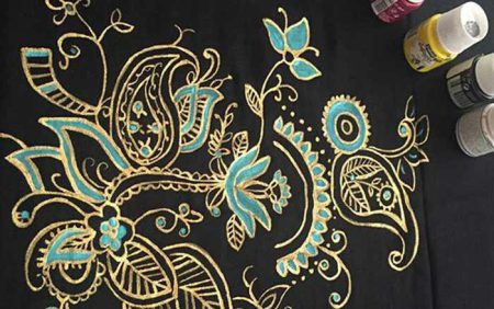 آموزش نقاشی روی پارچه