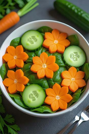 تزیین سالاد با برشهای خلاقانه