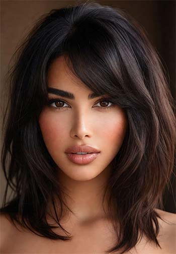 مدل لایه‌لایه (Layered Cut) با فرق کج و حجم بالا