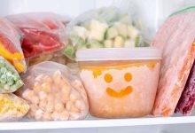 مواد غذایی در فریزر