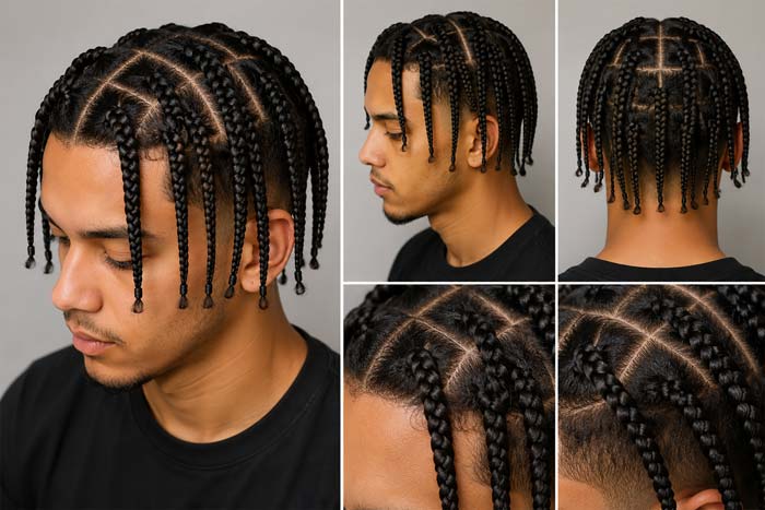 بافت جعبه‌ای بدون گره (Knotless Box Braids)