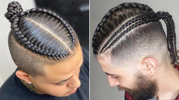 بافت دم‌اسبی و گره بالای سر (Braided Top Knot/Ponytail)