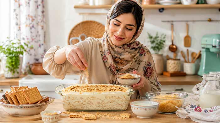 3 طرز تهیه شعریه با بیسکویت پتی بور (خوشمزه ترین) بدون شیرعسلی