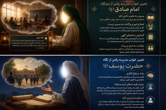 تعبیر خواب تعبیر خواب مدرسه رفتن از دیدگاه امام صادق (ع)